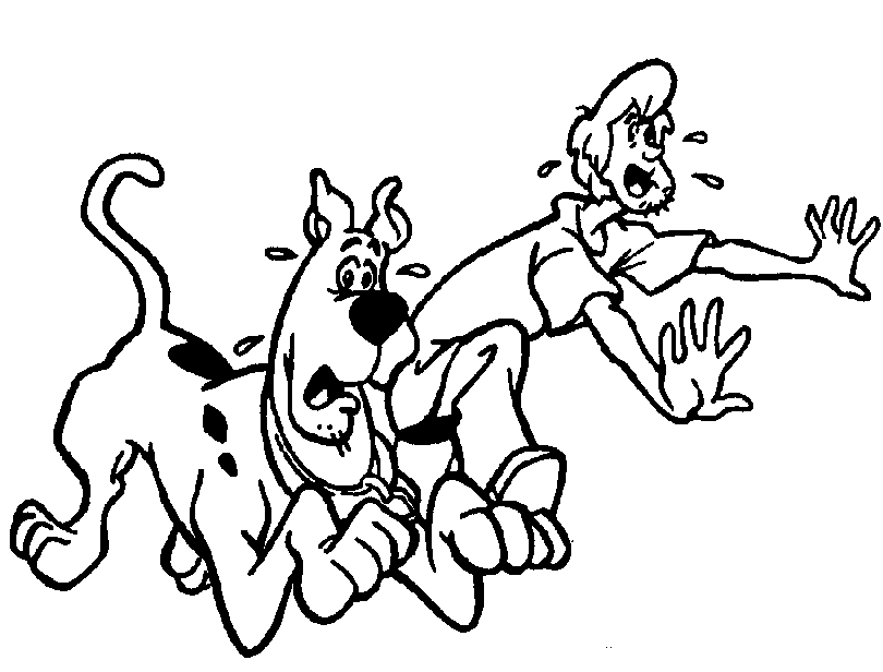 Coloring book despairing Scooby and Shaggy
